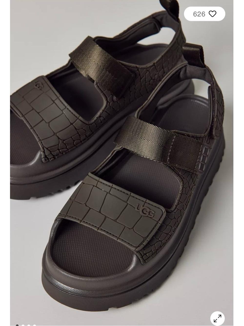 UGG Goldenglow Embossed sandals crocodile skin texture size US 6 New in Box